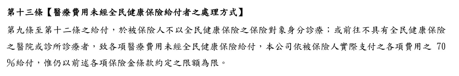 醫療費用未經全民健康保險給付者之處理方式